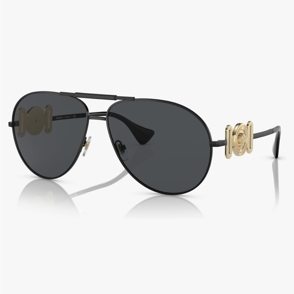 Versace VE2249 100287 Gold / Dark Gray  65mm Sunglasses